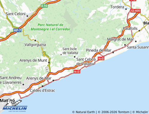 Carte MICHELIN Sant Cebrià de Vallalta - ViaMichelin