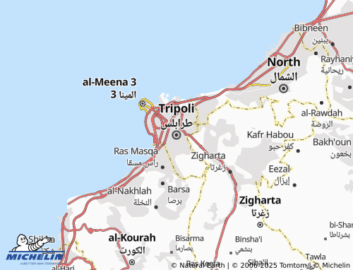 MICHELIN Tripoli map - ViaMichelin