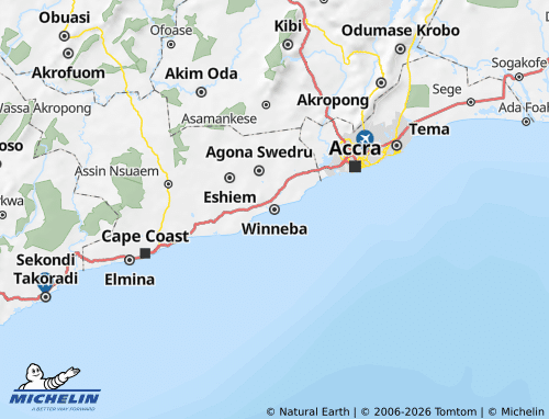 Mapa MICHELIN Awutu Efutu Senya - ViaMichelin
