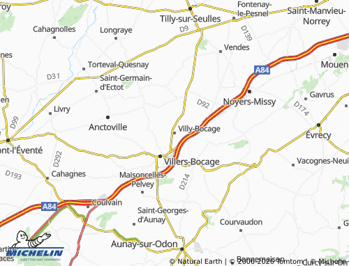 MICHELIN Villy-Bocage map - ViaMichelin