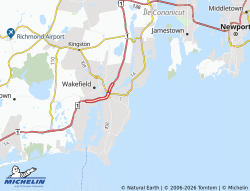 Carte MICHELIN Narragansett - ViaMichelin