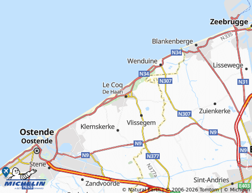MICHELIN De Haan map - ViaMichelin