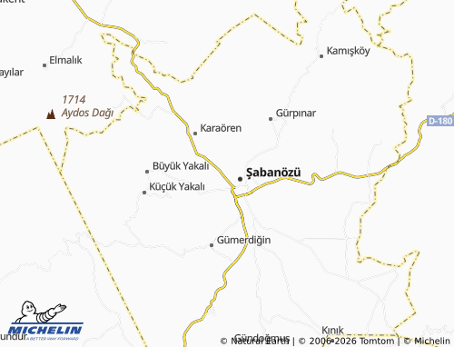 MICHELIN Yeniosb map - ViaMichelin