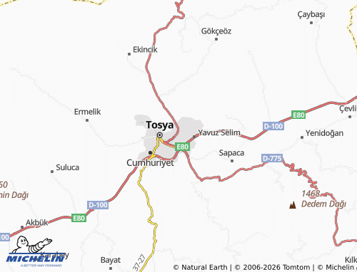 MICHELIN Yunus Emre map - ViaMichelin