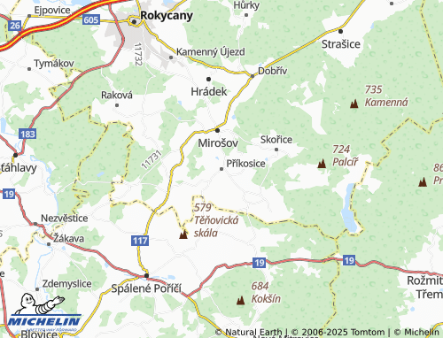 MICHELIN-Landkarte Příkosice - ViaMichelin