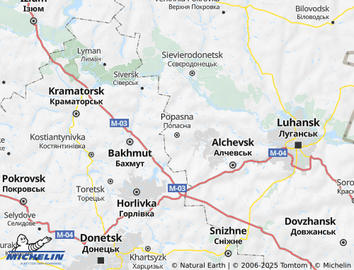 MICHELIN Kremins'kyi rayon map - ViaMichelin