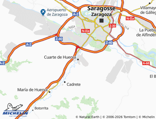 Mappa MICHELIN Cuarte de Huerva - ViaMichelin