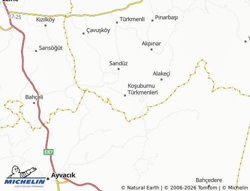 MICHELIN Koşuburnu Türkmenleri map - ViaMichelin