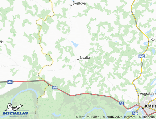 Mapa MICHELIN Izvaltas pagasts - ViaMichelin
