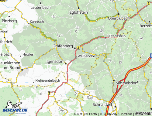 Mapa MICHELIN Weißenohe - ViaMichelin