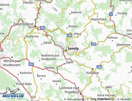 Carte MICHELIN Semily - ViaMichelin