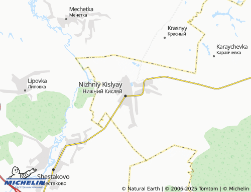 MICHELIN Nizhniy Kislyay map - ViaMichelin