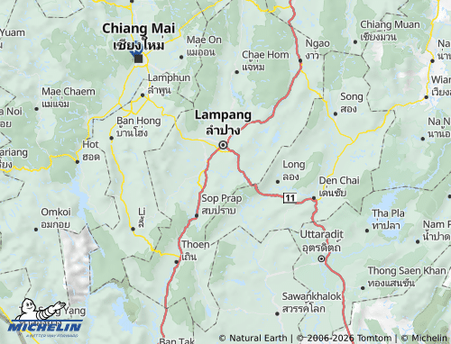 MICHELIN Amphoe Mae Tha map - ViaMichelin