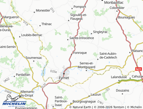 Mapa MICHELIN Fonroque - ViaMichelin