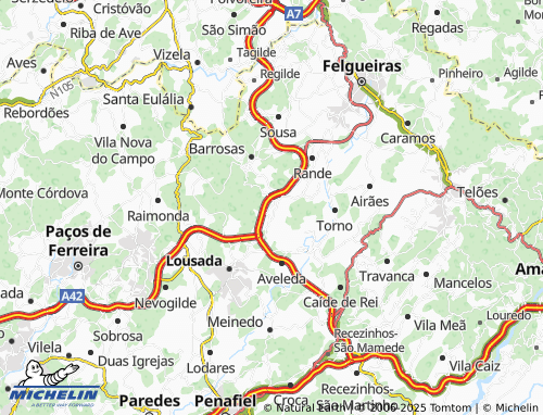 MICHELIN Lousada-Santa Margarida map - ViaMichelin
