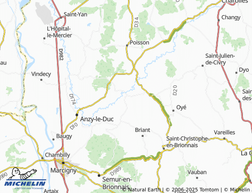 MICHELIN-Landkarte Saint-Didier-en-Brionnais - ViaMichelin