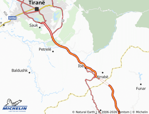 Kaart MICHELIN Bërzhitë - ViaMichelin