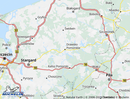 MICHELIN Drawski map - ViaMichelin