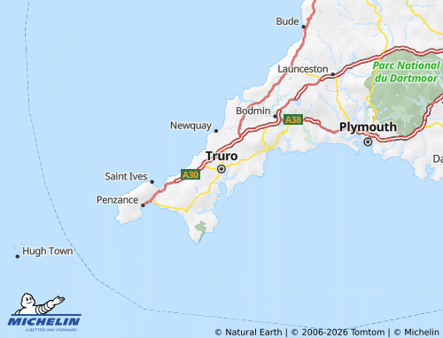 Carte MICHELIN Cornwall - ViaMichelin