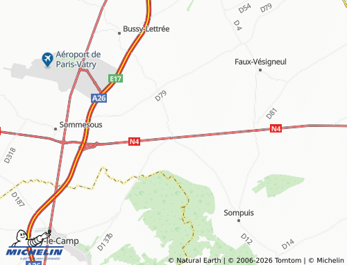 MICHELIN Soudé map - ViaMichelin