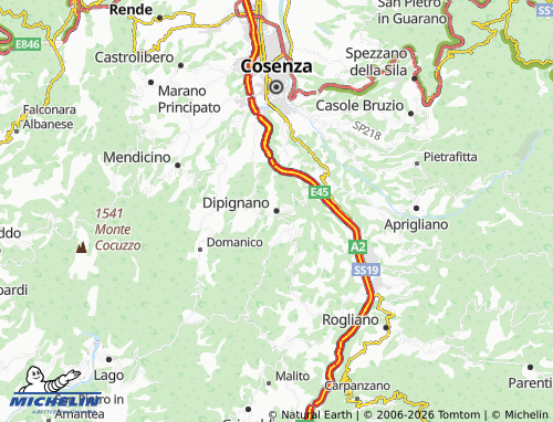 Carte MICHELIN Dipignano - ViaMichelin