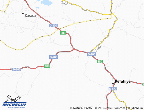 MICHELIN-Landkarte Biçer - ViaMichelin