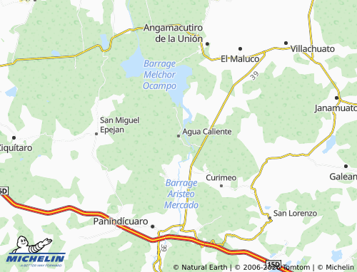 Mapa MICHELIN Agua Caliente - ViaMichelin