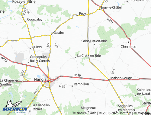 MICHELIN La Croix-en-Brie map - ViaMichelin