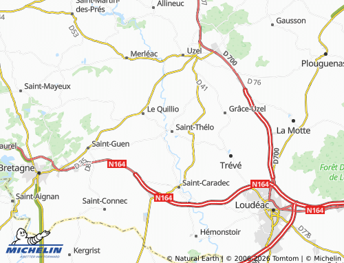 MICHELIN Saint-Thélo map - ViaMichelin