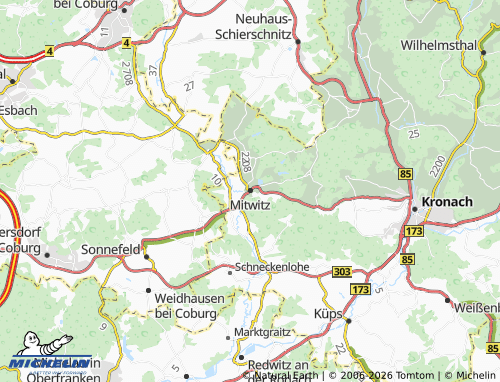 MICHELIN Mitwitz map - ViaMichelin