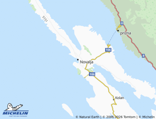 Mapa MICHELIN Novalja - ViaMichelin