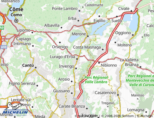 MICHELIN Lurago d'Erba map - ViaMichelin