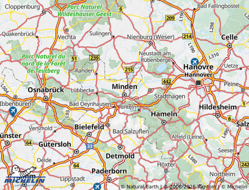 MICHELIN Minden-Lübbecke map - ViaMichelin