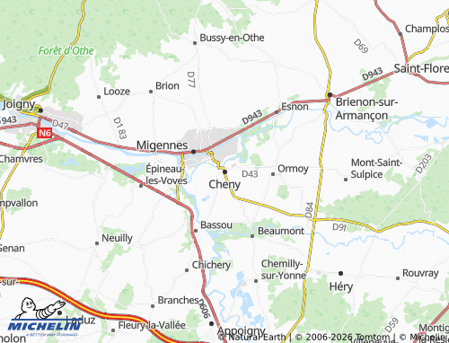 Mappa MICHELIN Cheny - ViaMichelin