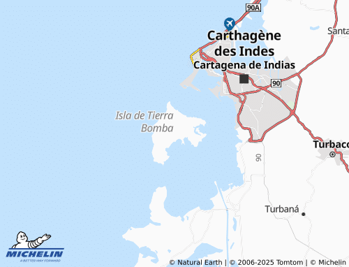 MICHELIN-Landkarte Islas de Tierra Bomba - ViaMichelin