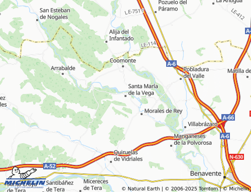 Carte MICHELIN Santa María de la Vega - ViaMichelin