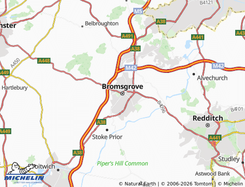 Carte MICHELIN Bromsgrove - ViaMichelin