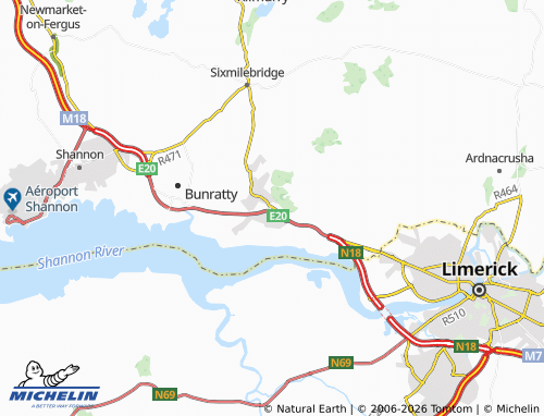 MICHELIN-Landkarte Cratloe - ViaMichelin