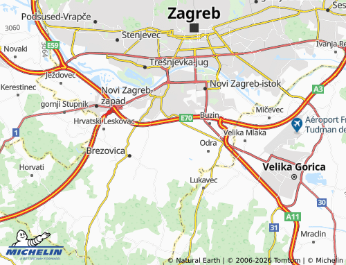 Mapa MICHELIN gornji Čehi - ViaMichelin