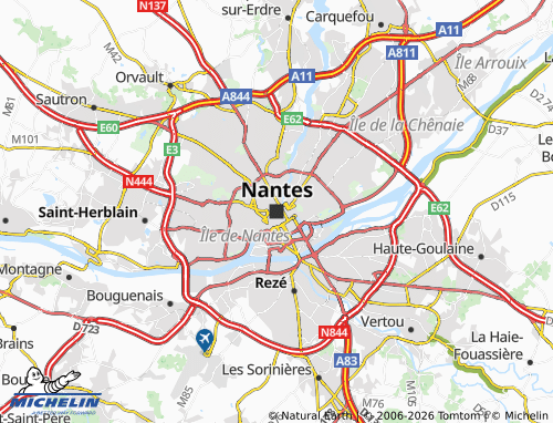 Carte MICHELIN Nantes - ViaMichelin