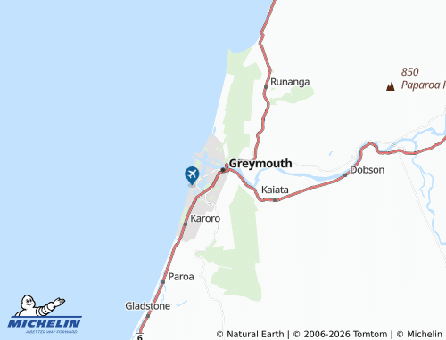 Mapa MICHELIN Greymouth - ViaMichelin