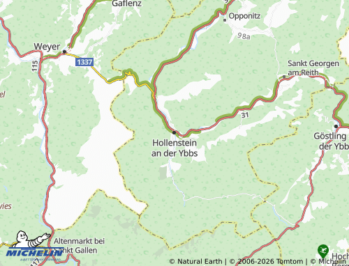 MICHELIN Hollenstein an der Ybbs map - ViaMichelin