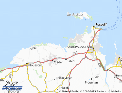 MICHELIN Moguériec map - ViaMichelin