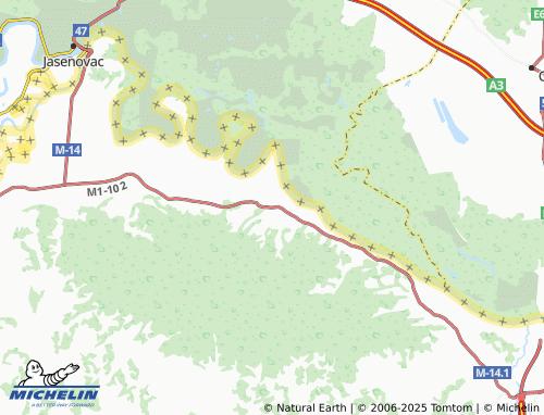 MICHELIN Orahova map - ViaMichelin
