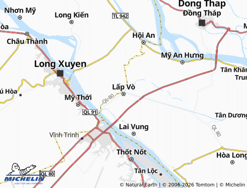 MICHELIN Lấp Vò map - ViaMichelin