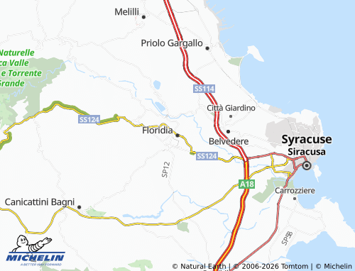 MICHELIN Floridia map - ViaMichelin