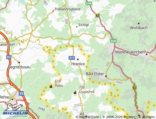 Mapa MICHELIN Hranice - ViaMichelin