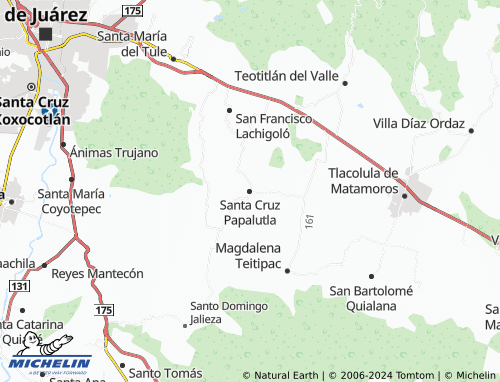 MICHELIN Santa Cruz Papalutla map - ViaMichelin