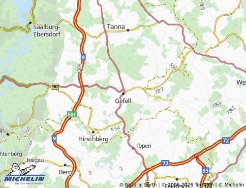 Mappa MICHELIN Gefell - ViaMichelin