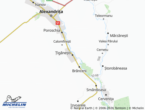Mappa MICHELIN Țigănești - ViaMichelin